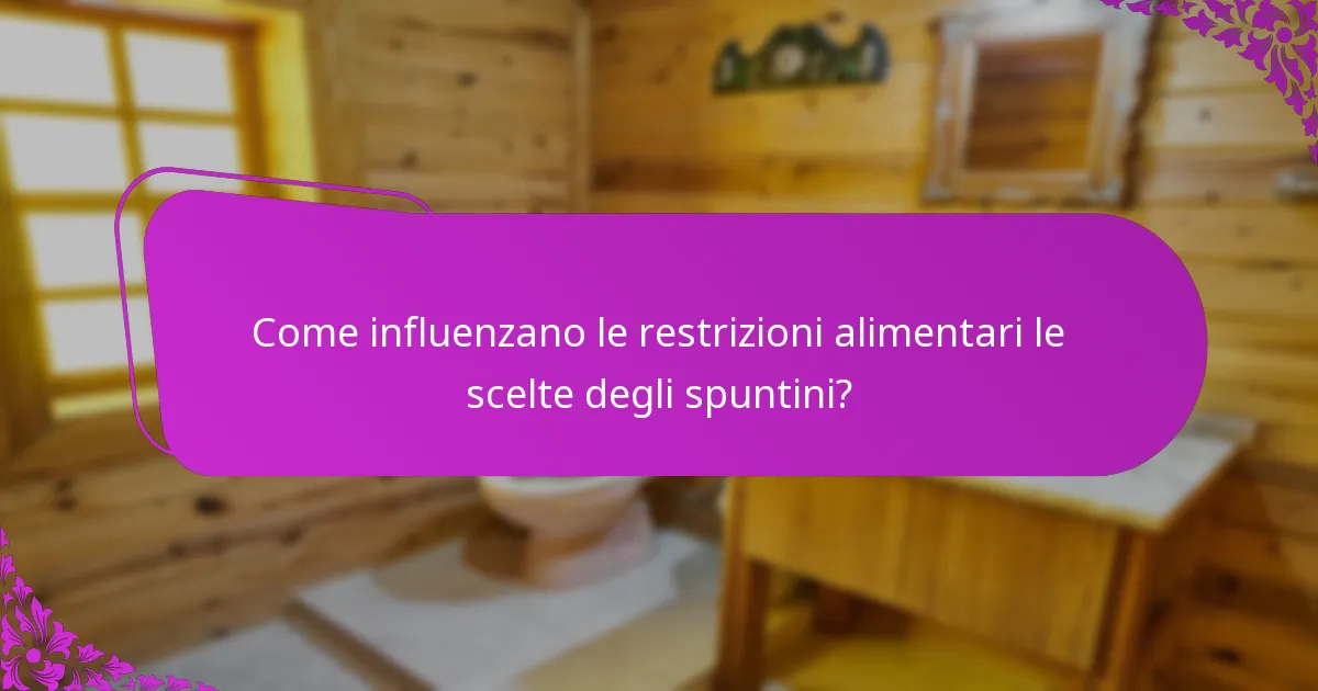 Come influenzano le restrizioni alimentari le scelte degli spuntini?