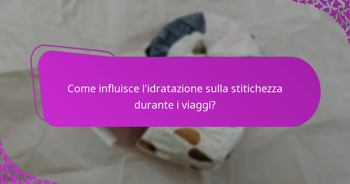 Come influisce l'idratazione sulla stitichezza durante i viaggi?