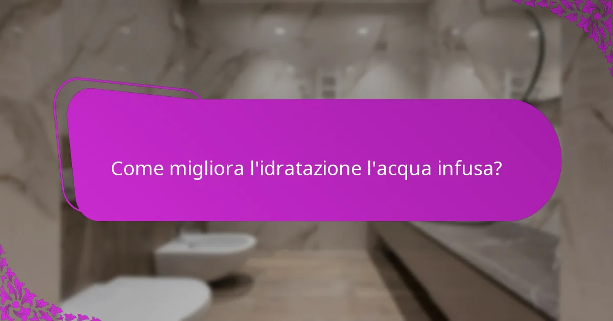 Come migliora l'idratazione l'acqua infusa?