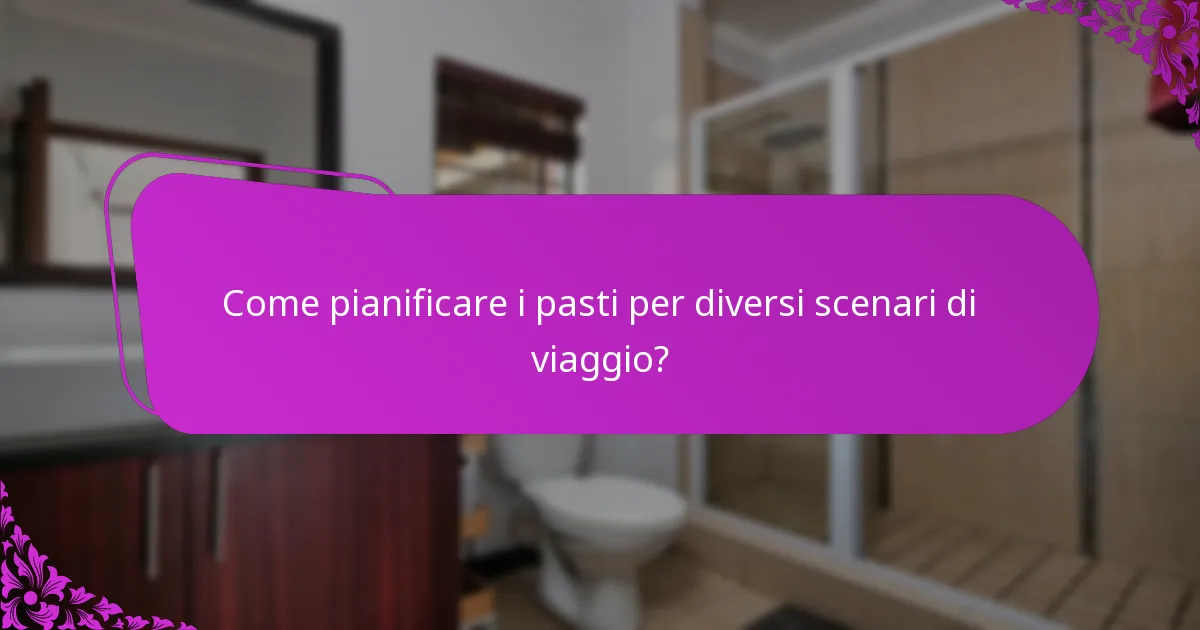 Come pianificare i pasti per diversi scenari di viaggio?