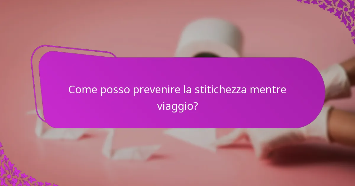 Come posso prevenire la stitichezza mentre viaggio?