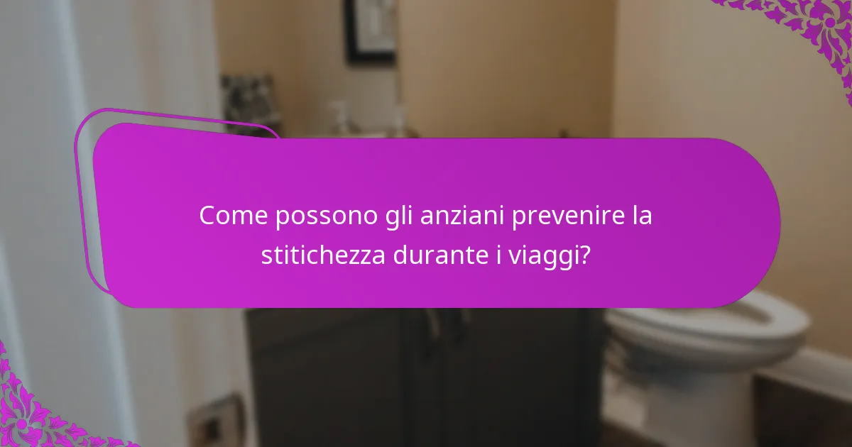 Come possono gli anziani prevenire la stitichezza durante i viaggi?
