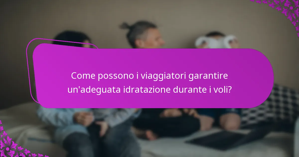Come possono i viaggiatori garantire un'adeguata idratazione durante i voli?