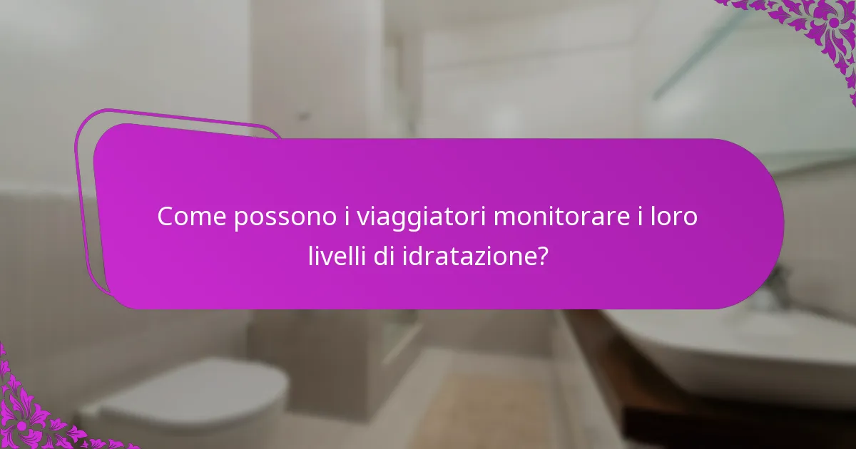 Come possono i viaggiatori monitorare i loro livelli di idratazione?