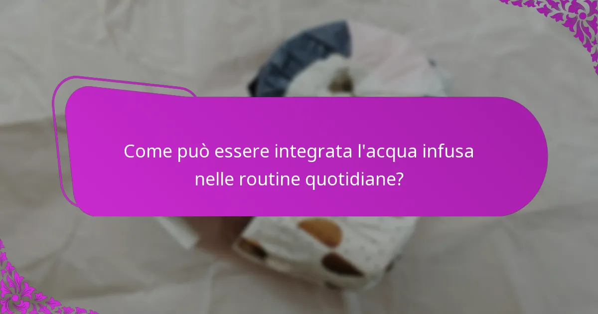 Come può essere integrata l'acqua infusa nelle routine quotidiane?