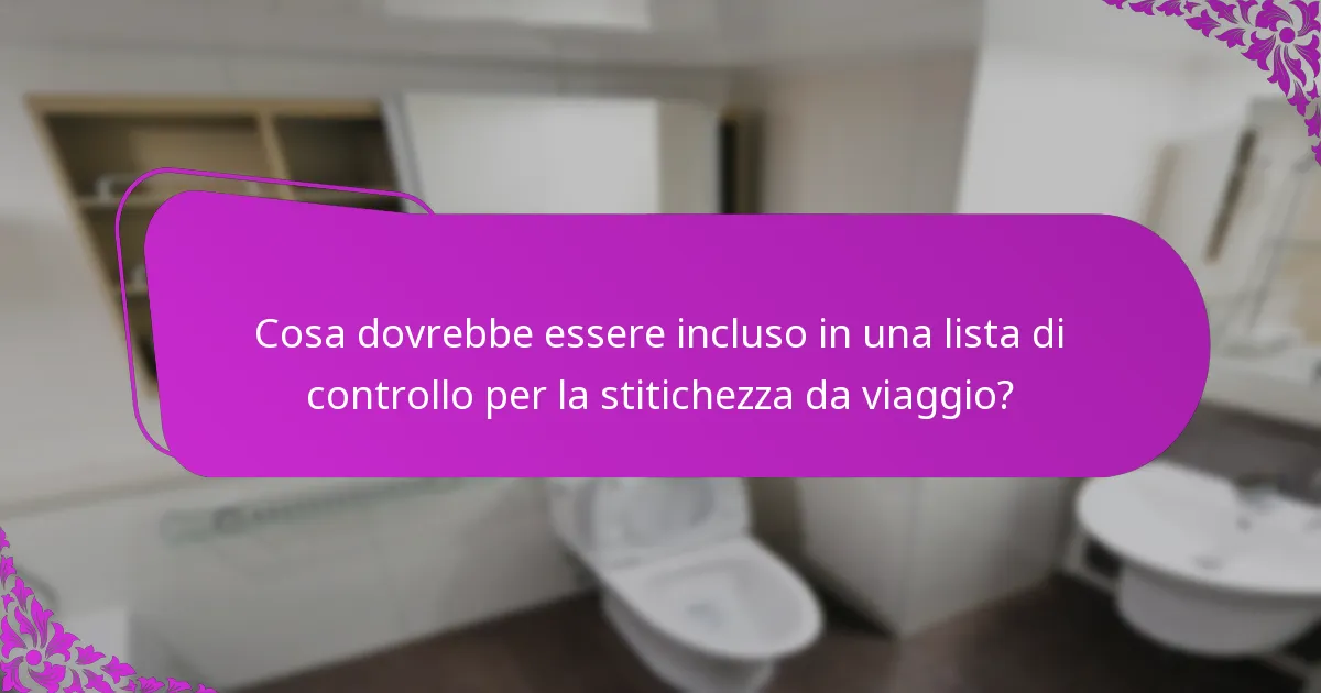 Cosa dovrebbe essere incluso in una lista di controllo per la stitichezza da viaggio?