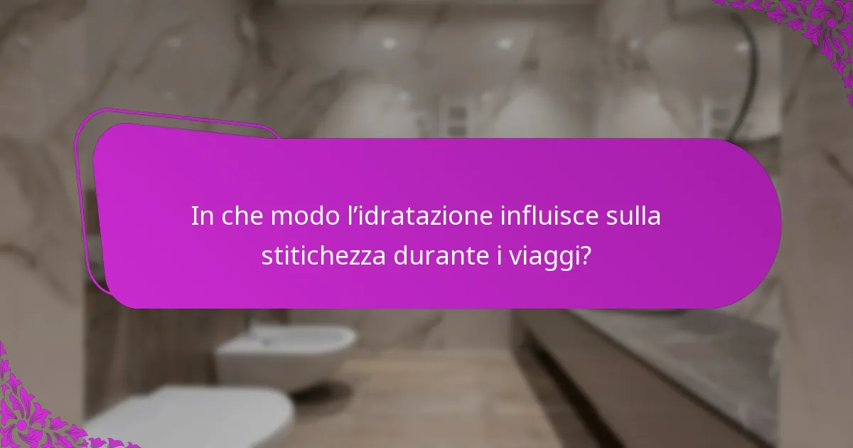 In che modo l’idratazione influisce sulla stitichezza durante i viaggi?