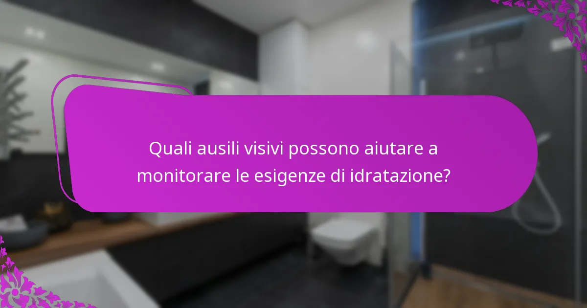 Quali ausili visivi possono aiutare a monitorare le esigenze di idratazione?