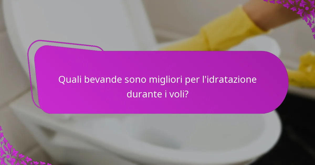 Quali bevande sono migliori per l'idratazione durante i voli?