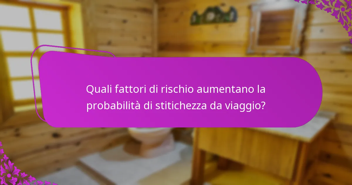 Quali fattori di rischio aumentano la probabilità di stitichezza da viaggio?