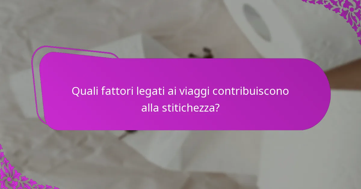 Quali fattori legati ai viaggi contribuiscono alla stitichezza?