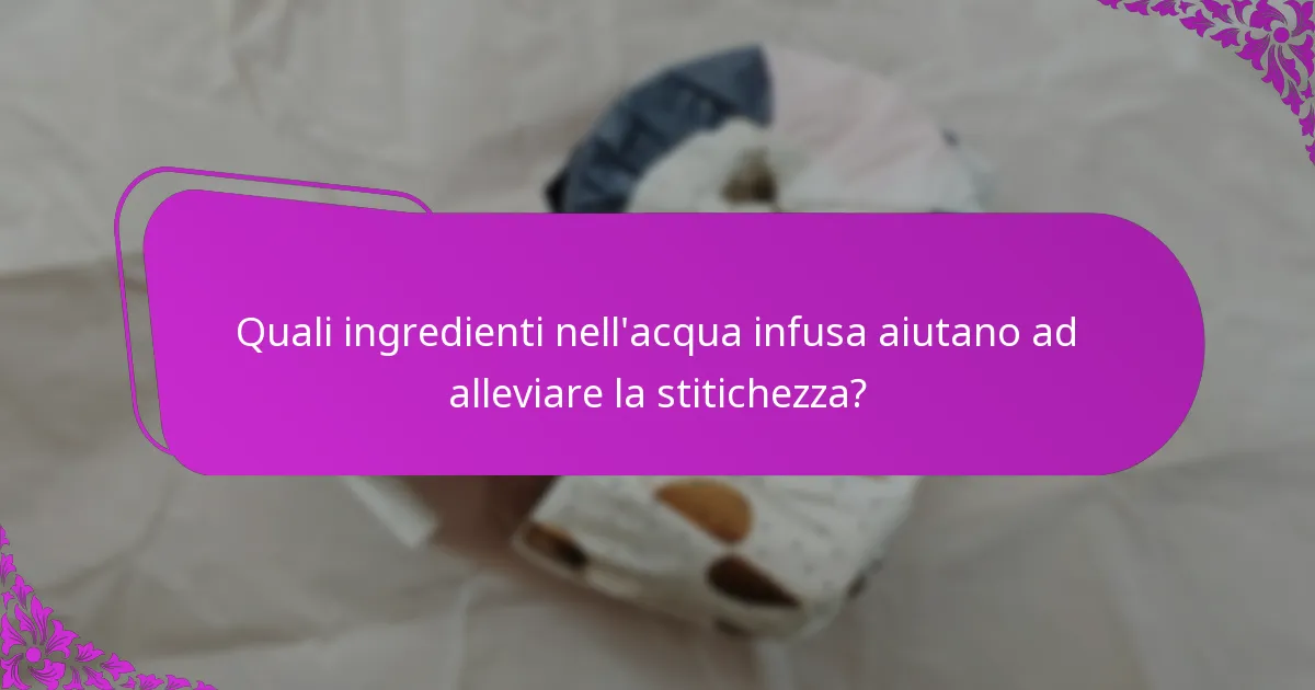 Quali ingredienti nell'acqua infusa aiutano ad alleviare la stitichezza?