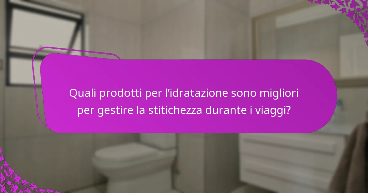 Quali prodotti per l’idratazione sono migliori per gestire la stitichezza durante i viaggi?