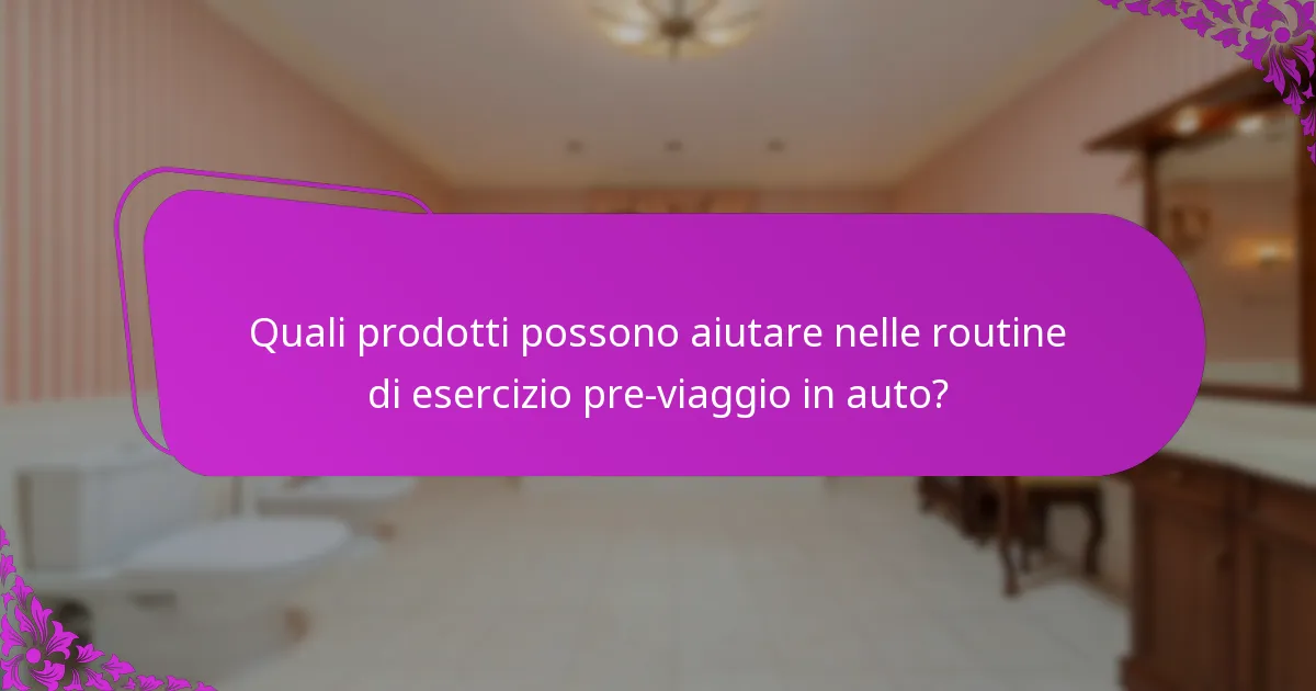 Quali prodotti possono aiutare nelle routine di esercizio pre-viaggio in auto?
