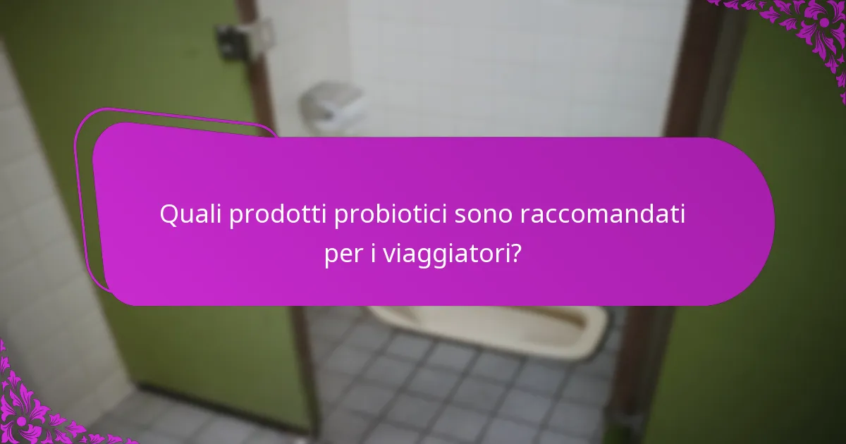 Quali prodotti probiotici sono raccomandati per i viaggiatori?