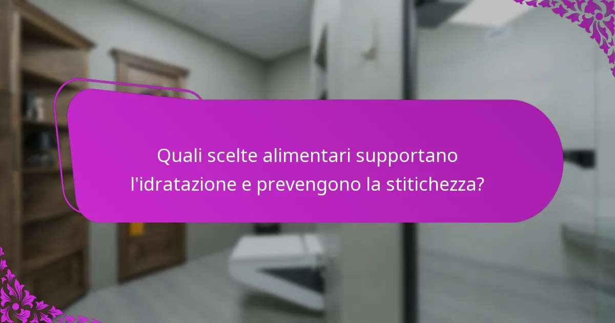 Quali scelte alimentari supportano l'idratazione e prevengono la stitichezza?