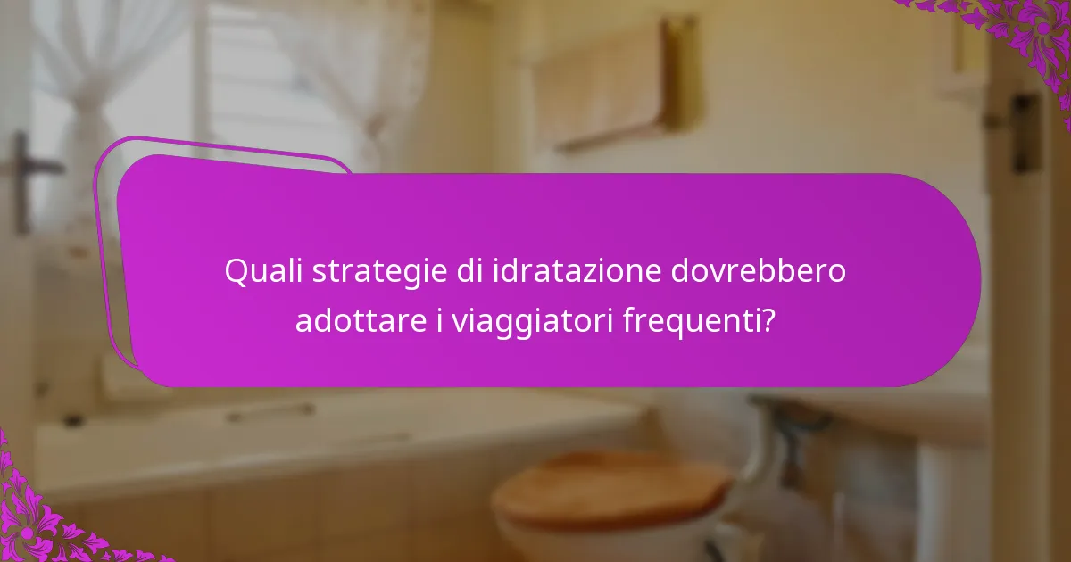Quali strategie di idratazione dovrebbero adottare i viaggiatori frequenti?
