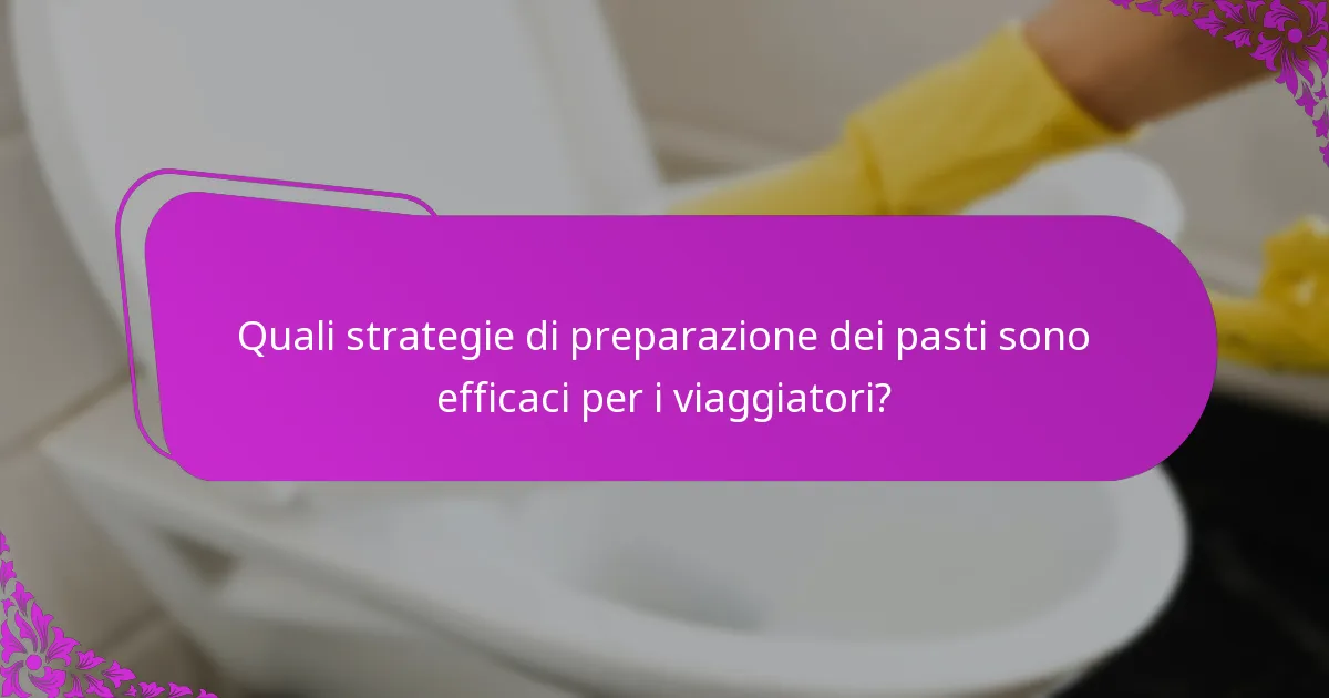 Quali strategie di preparazione dei pasti sono efficaci per i viaggiatori?
