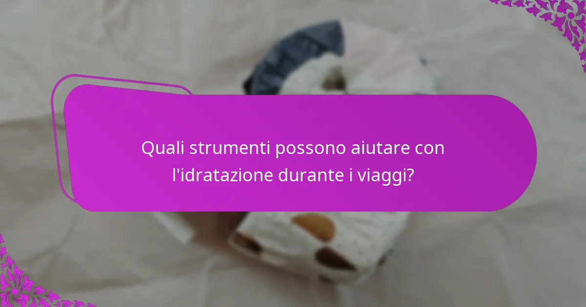 Quali strumenti possono aiutare con l'idratazione durante i viaggi?