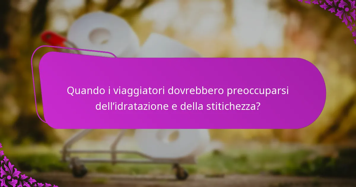 Quando i viaggiatori dovrebbero preoccuparsi dell’idratazione e della stitichezza?