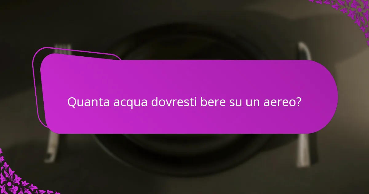 Quanta acqua dovresti bere su un aereo?